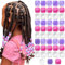 Kotkiddy 48 Piezas Perlas para el Cabello Rosas Moradas Grandes Perlas para Trenzas Accesorios de Peinados para Niñas Locs