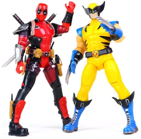 Driflo Wolverin Figure, 2Pcs Superhero Figures, 18cm Wolverin Ornaments, Action Figures Superhero Model Figure Desktop Decoration Gifts for Friends and Fans