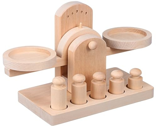 Abaodam Holzwaage Spielzeug Kinder Lernwaage Balance Waage Aus Holz Rund Glatt Pädagogisches Gleichgewichtsspielzeug Für Kreative Rechenübungen