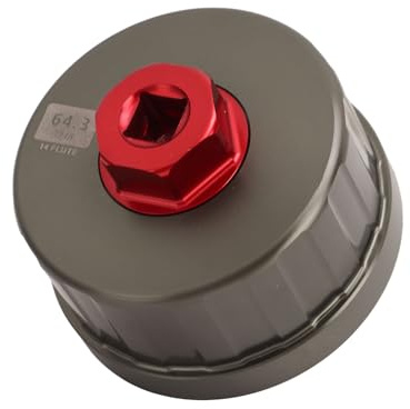 Sxhlseller Presa per Tappo Filtro Olio Robusto Strumento per la Rimozione del Filtro da 64,3 Mm con 14 Scanalature - Adatto per - Materiale Metallico Resistente - Ottimo per gli Appassionati di Auto