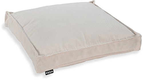 H.O.C.K. Classic Uni Outdoor Sitzkissen Stuhlkissen für drinnen und draußen aus 100% Polyacryl(dralon®) – in verschiedenen Farben (50x50x5cm, creme)