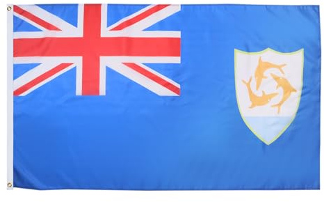 BANDIERA ANGUILLA 150x90cm - GRAN BANDIERA ANGUILLANA 90 x 150 cm Poliestere leggero - Bandiere - AZ FLAG