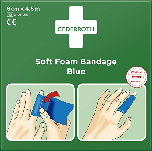 CEDERROTH Soft Foam - Vendaje (450 x 6 cm), color azul