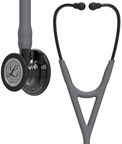 3M Littmann Cardiology IV Stethoskop für die Diagnose, 6238, hochglänzendes, Smoke-Finish Bruststück, grauer Schlauch, Schlauchanschluss und Ohrbügel in Rauchfarben, 69 cm