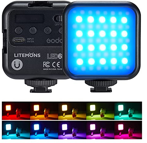Godox LITEMONS LED 6R RGB LED Video Light, RGB+CCT Mode, 13 FX Effects, Magnetic Design