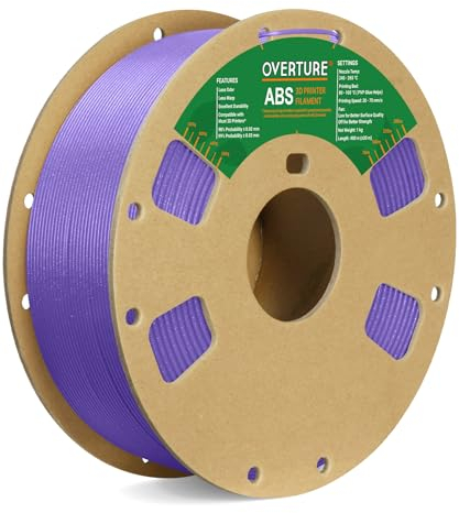 OVERTURE Filament ABS 1.75mm, 1kg Spule (2.2lbs), Maßgenauigkeit +/- 0.03 mm, für 3D-Drucker(Diamant Violett)
