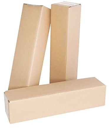 PACK4YA 310×65×65 mm Boîtes en carton ondulé Petites boîtes postales pour l'envoi de colis Carton d'expédition pour petites entreprises, stockage ou emballage cadeau (10 pièces)
