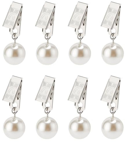 PH PandaHall 8pcs Pinces de Poids en Perles pour Nappe de Table Clips Nappe Poids Cintres Nappe Poids Clips Perle Pendentif Nappe Poids pour Printemps Mariage Jardin Nique en Plein Air Décoration