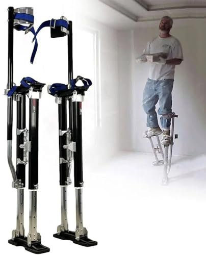 WZWTYSM Arbeitsstelzen, Trockenbaustelzen, verstellbares Verputz-Hebewerkzeug, Aluminium-Taping-Stelzen für Trockenbau, Gehen, Taping (60)