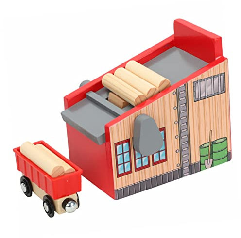 CHICAMPERA Tren de Madera para Niños Juguete Educativo Accesorios de Vía Bloques de Madera Juguete de Bricolaje para Cumpleaños