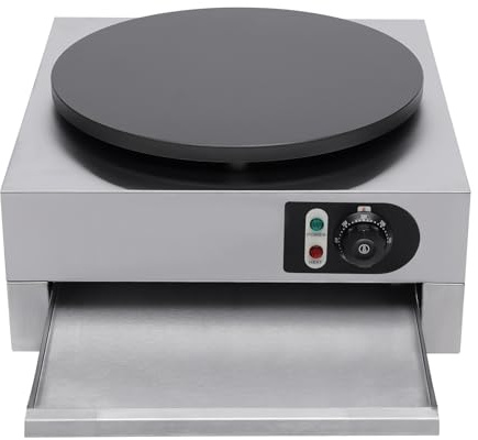Máquina eléctrica para crepes, 3000 W, profesional, antiadherente, con esparcidor de madera, sartén eléctrica para crepes para cocinas, restaurantes, cantinas, temperatura 50-300 ℃