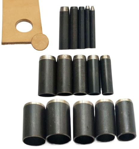 Liakyunf Jeu d'Emporte-pièces Creux | 15 Pièces Poinçons Œillets Matrices - Outil de Perçage Circulaire pour Sellerie Sac Chaussure Travail du Cuir Création Costume Ceinture - Travail du Cuir Projets