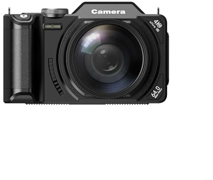 4K-videokamera med 64 MP bildinspelning, 18 x zoom och flip-skärm, WIFI-anslutning för sömlös delning av foton och videor (svart)