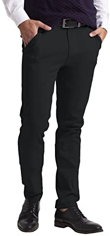 westAce Men's Chino Trousers Slim Fit Stretch Classic Wrinkle-Resistant Flat-Front Lightweight Twill Essential Casual Chino Trouser (Available in Big and Tall)
