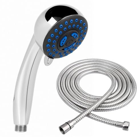 Doccetta Multifunzione Anticalcare 3 Funzioni Abs Cromato + Tubo Flessibile Acciaio Inox Estensibile cm 150