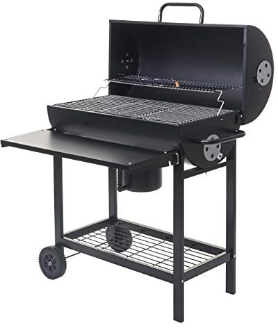 Mendler HWC-F70 - Barbacoa de carbón Vegetal con Tapa, 103 x 93 x 70 cm, Color Negro