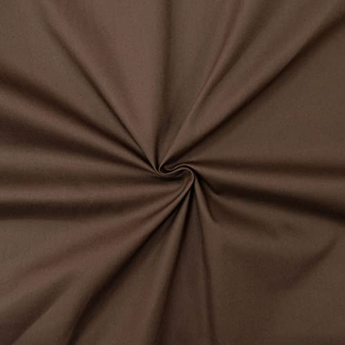 designers-factory - Tessuto 100% cotone popeline - Venduto al pezzo - Stoffe di cotone tinta unita – stoffa al metro 100% cotone (1m x 1m46 - Marrone)