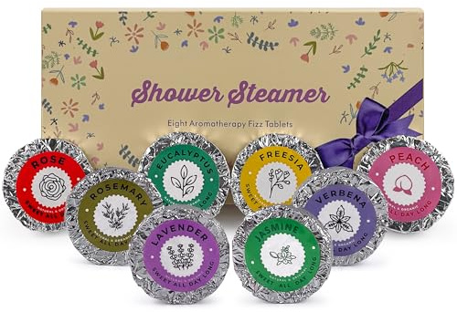 Bulk Shower Steamers Aromatherapy – Self Care Gift Set with 8PCS Unique Scented Shower Bombs. Natural Organic Melts for Women Mother's Day, Shower Fizzies for Bathroom Relaxing and Moisturizing Spa