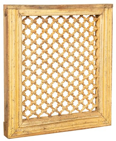 Biscottini Antikes Fenster aus Massivholz 61,5 x 7,5 x 69,5 cm – dekorative und funktionale Holzfenster – Vintage-Fenster aus Holz