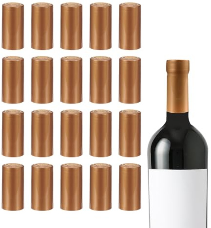 sourcing map 150 capsule termorestringenti in PVC, sigillanti per bottiglie di vino, bottiglie di vino, cantine, casa, 30 x 60 mm, oro