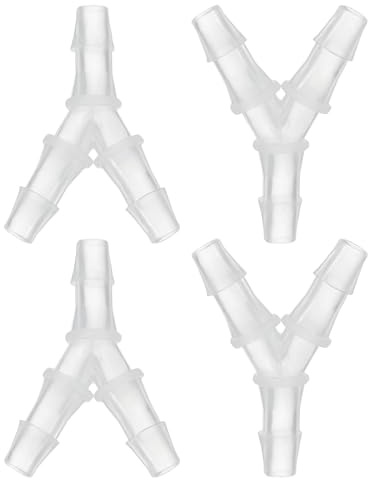 PATIKIL Raccordi Portagomma Plastica 1/4, 4Pz Raccordo Y Uguale Forma Giunto 3 Vie Adattatore Unione Incrocio Diviso per Tubi Aria Acqua Carburante Gas Liquido, Trasparente