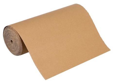 Papel Ondulado Rollo de cartón corrugado beige de 30 x 50 cm, una sola cara, for manualidades, embalaje de viaje, hojas de cartón, insertos for envíos, bricolaje