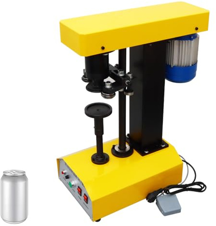 JARYANNIX Semi Automatic Can Sealer Machine 110V Electric Sealing Equipment with Dia 85mm Mold and 45-200mm Adjustable Height for Iron Plastic Cans Seamer Home Commercial Packaging