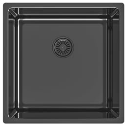 Edesa Évier de cuisine sous plan de travail 1 cuve FUJI BE 40 x 40 cm Acier inoxydable Profondeur 18 cm Fond absorbant Accessoires inclus Couleur noire