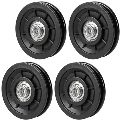 LALAGO 4 Pezzi Puleggia Palestra 90mm, Pulegge Fitness, Carrucola Resistente all'Usura per Attrezzature Fitness, Cuscinetto Cavo Puleggia Ruota per Attrezzatura Palestra Porta del Garage
