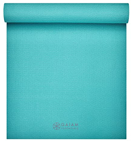 Gaiam Essentials Premium Yoga Mat with Carrier Sling, Teal, 72 InchL x 24 InchW x 1/4 Inch Thick