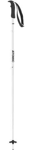 ATOMIC AMT Bastones de esquí de aluminio 3*, plata, longitud 130 cm. Empuñadura ergonómica, correa de mano ajustable. Bastones para pista con roseta de 60 mm