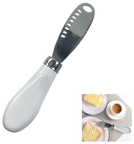 HOTMNTY Coltello da Burro,Coltello da Crema In Acciaio Inossidabile,3 In 1 Multifunzione Coltello,Usato per Spalmare Marmellata a Colazione,Tagliare Frutta e Verdura,1 Pezzi