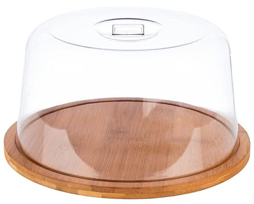 APS Plateau en bambou avec capot - Plateau en bambou - Diamètre : 25 cm - Hauteur : 1,5 cm - Diamètre du capot : 23 cm - Hauteur : 12 cm, 825