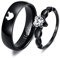 Partner Ringe Schwarz, Liebesringe Partner Ring Herz Promise Verlobungsringe Ring mit Zirkonia I Love You Gravur Ehering Ringe Schmuck Geschenk