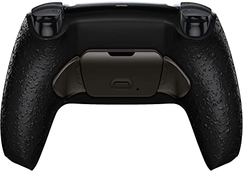 eXtremeRate Textured Black Real Metal Buttons (RMB) Version Rise Remap Kit for ps5 Controller BDM-030 040 050, Upgrade Board & Redesigned Back Shell & Programable Back Buttons Set - Without Controller