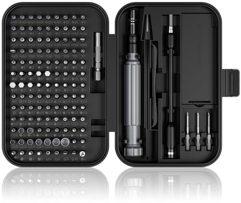 Feinmechaniker Schraubendreher Set, SOONAN Mini Schraubenzieher Set mit 120 Bits, und 10 zubehör, Reparatur Kit für iphone, ipad, Spielmaschine, Laptop, Computer (Aktualisiert 150 in 1, Schwarz)