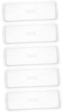 Happyyami Plateau Plastique Rectangulaire 5 Pièces Bac D'Égouttement Peu Profond pour Plantes Jardin Intérieur sous-Pot Récupérateur d'eau pour Bonsaï Et Jardinière