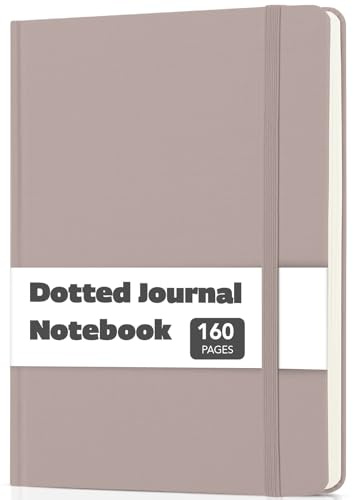 Mr. Pen - Diario punteggiato, 14,5 x 21,1 cm, 160 pagine, copertina rigida in tessuto, taccuino marrone bullet journal