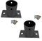 Soporte para poste 2 Piezas Buzón Redondo Placa Base Negro, Postes De Madera Soportes Para Pérgolas/Pabellón/Barandilla De La Cubierta, Cerca De Enlace De Cadena(Dia 25mm)