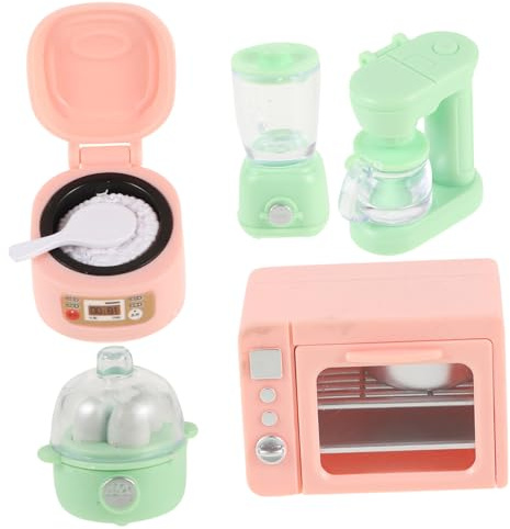 LALADEFIEE Set Mini Cuisine Maison Poupée avec Appareils Électroménagers Miniatures Outils de Cuisine pour Jeu Imitation Garçon Fille Décoration Intérieure Miniature Créative