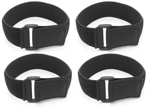 Lahkvor 4 Pièces Bracelets de Cheville pour Vélo, Sangles Élastiques Réglables pour Pantalon, Jogging, Randonnée, Protection Contre la Saleté et la Graisse de Chaîne, 38x400mm
