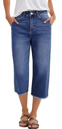 Vaqueros Mujer Anchos Verano Comodos Pantalones Rectos con Cordón Elasticos Frescos Fino Moda Jeans Tallas Grandes Frescos Palazzo Casual Elegantes Pantalón Deporte Trekking