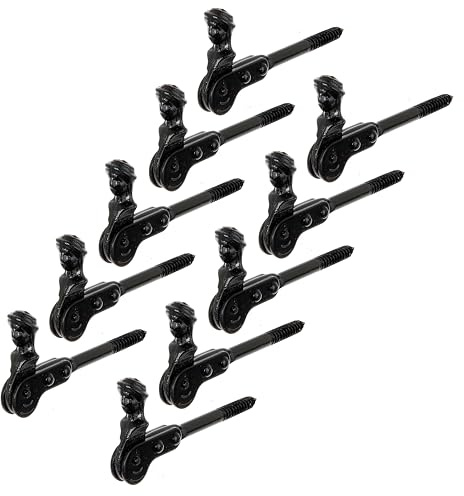 Alberts 864194 Fensterladen-Feststeller Schäferkopf | zum Einschrauben oder zum Einmauern | schwarzer Tauchlack | 126,5 mm | 10er Set