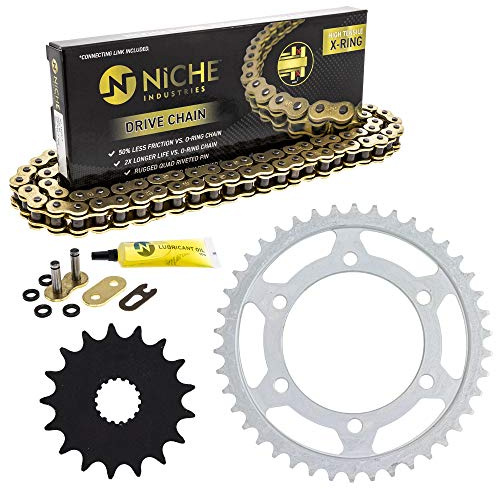 NICHE Drive Sprocket Chain Combo for Suzuki GSXR1000 Front 17 Rear 42 Tooth 530VM-X X-Ring 114 Links