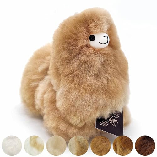 Inkari Alpaka Plüsch aus natürlicher und weicher Alpakawolle - Echte Alpakawolle, Frauen und Kinder - Sandstone (15cm)