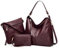 Pahajim Set di borse e portafogli Borse da donna Borsa a tracolla in pelle PU Borsa grande Hobo Borse da donna Borse da regalo per ragazze (Fucsia)