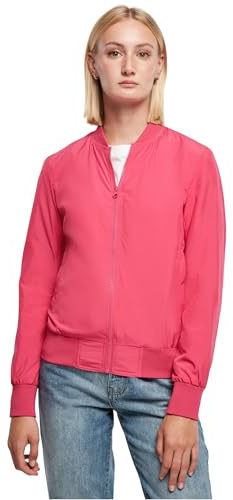 Urban Classics Damen Light Bomber Jacket – leichte Übergangsjacke im Regular Fit aus Polyester mit Reißverschluss und Rippbündchen für Freizeit und Streetwear,hibiskus pink,XL