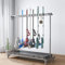 Beweglicher Boden Stehender Mop-Besenhalter,Commercial Reinigungswagen,Gartengerätehalter,Werkzeug Aufbewahrung,Bodenmontiertes Edelstahl Reinigungswerkzeu Aufhängerregal,Mop-Abflussregal ( Size : L97