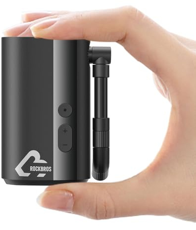 ROCKBROS Fietspomp elektrisk cykelpump 3-150PSI mini luftpump uppladdningsbart däck 5 000 mAh med LCD-skärm LED-sensor bärbar trycksensor Presta Schrader USB typ-C cykel väg bil motorcykel