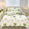 GETIYA Ropa de cama de microfibra de 135 x 200 cm, diseño de corazones, ropa de cama para niñas y mujeres, diseño de corazones verdes, funda nórdica individual con 1 funda de almohada de 80 x 80 cm